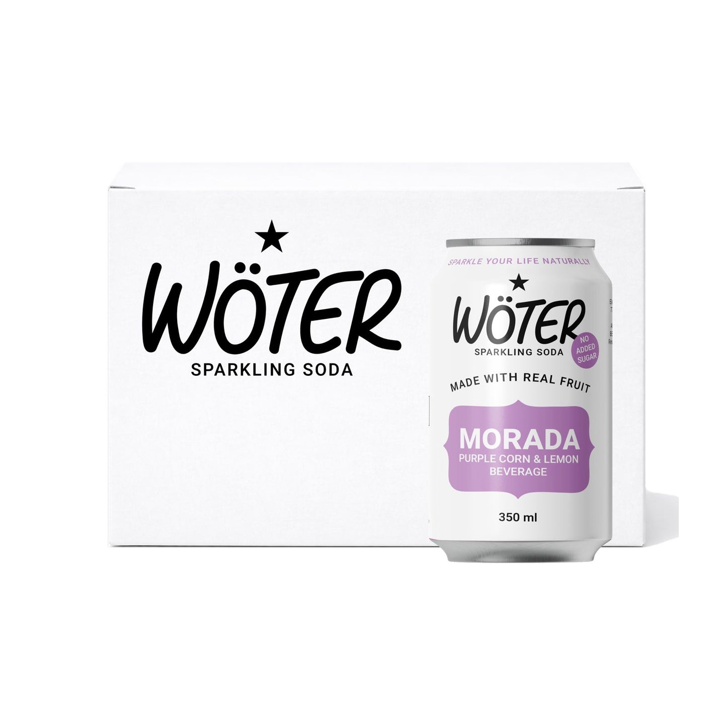 Lata de Wöter Morada 0% Azúcar — chicha morada sin azúcar añadida