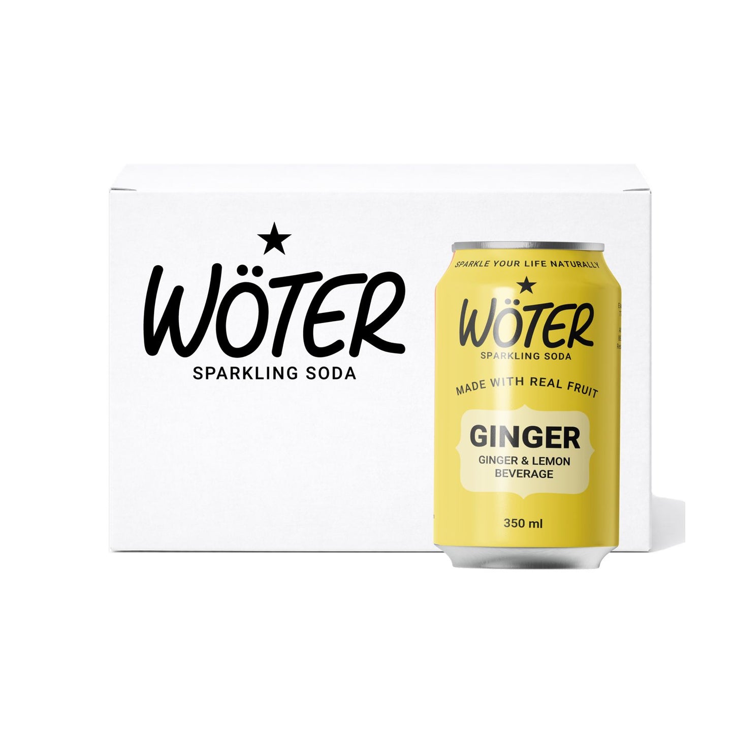 Lata de Wöter Ginger — soda artesanal con jengibre fresco y limón natural