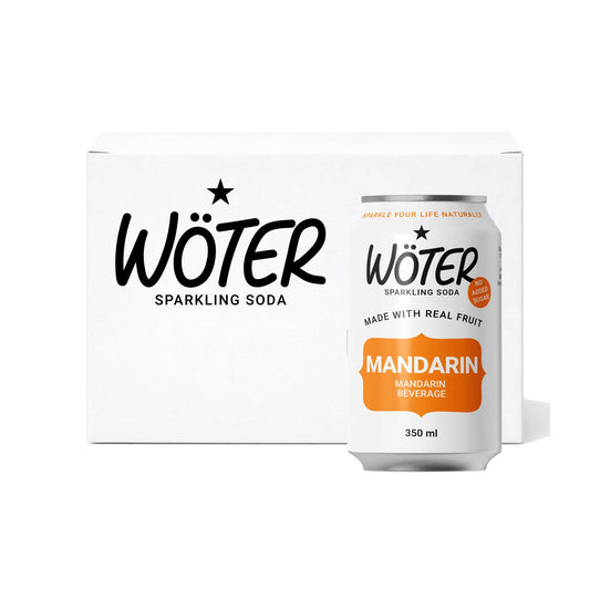 Lata de Wöter Mandarina 0% Azúcar — soda artesanal de mandarina sin azúcar añadida